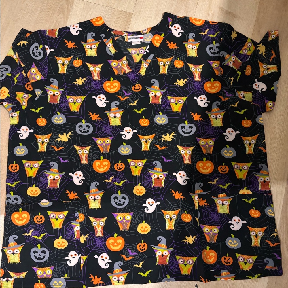 Halloween scrub top